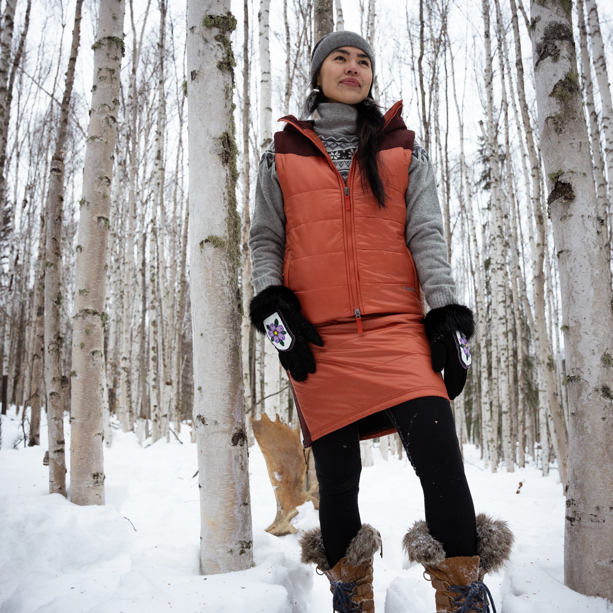 Elaina is 5’7” and measures 35/31/37. She is wearing a medium.