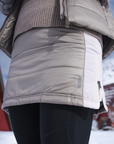 Model is 5’7” wearing a medium. Her waist is 34”, her hips is 39”

