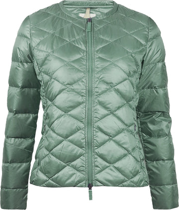skhoop quilted jacinda down sweater in frost green