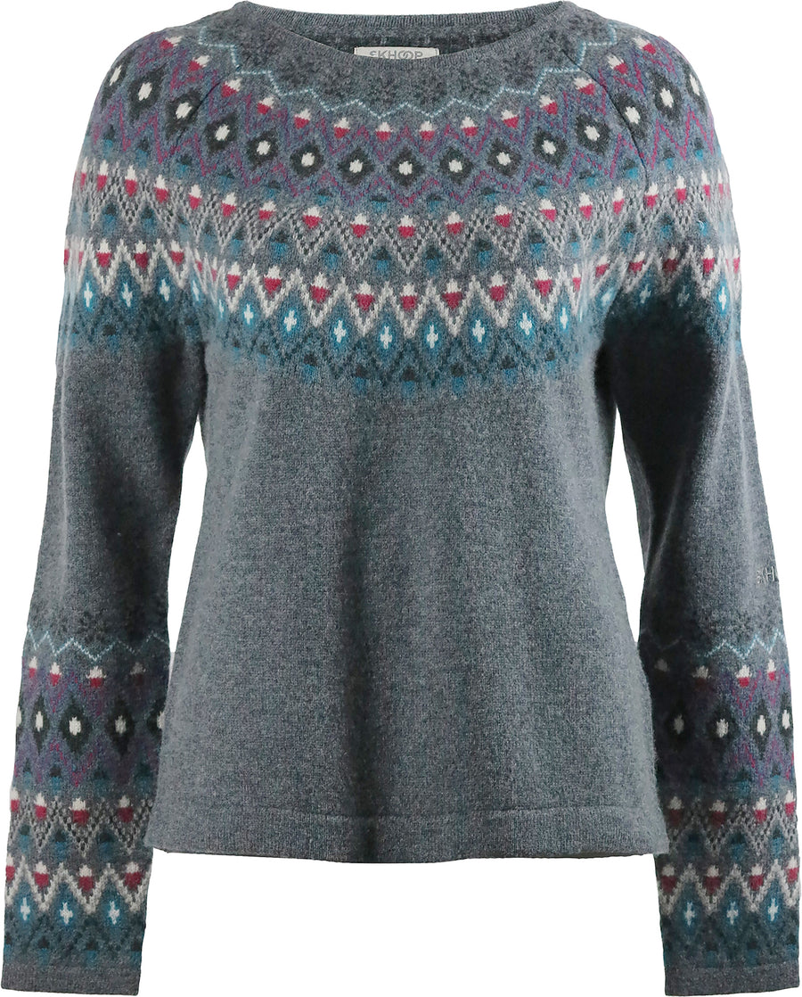 skhoop jeanette nordic wool sweater in graphite color