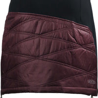 Back side of primaloft skirt in ruby red